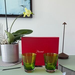 Baccarat Crystal Green Tumblers Set of 2 – Original Red Box – France